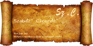 Szabó Ciceró névjegykártya